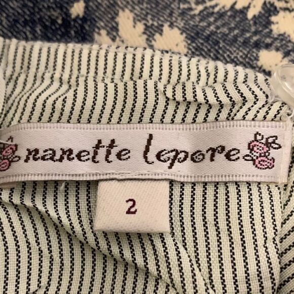 Nanette Lepore Denim Toile Strapless Dress Sz 2 - Picture 4 of 6